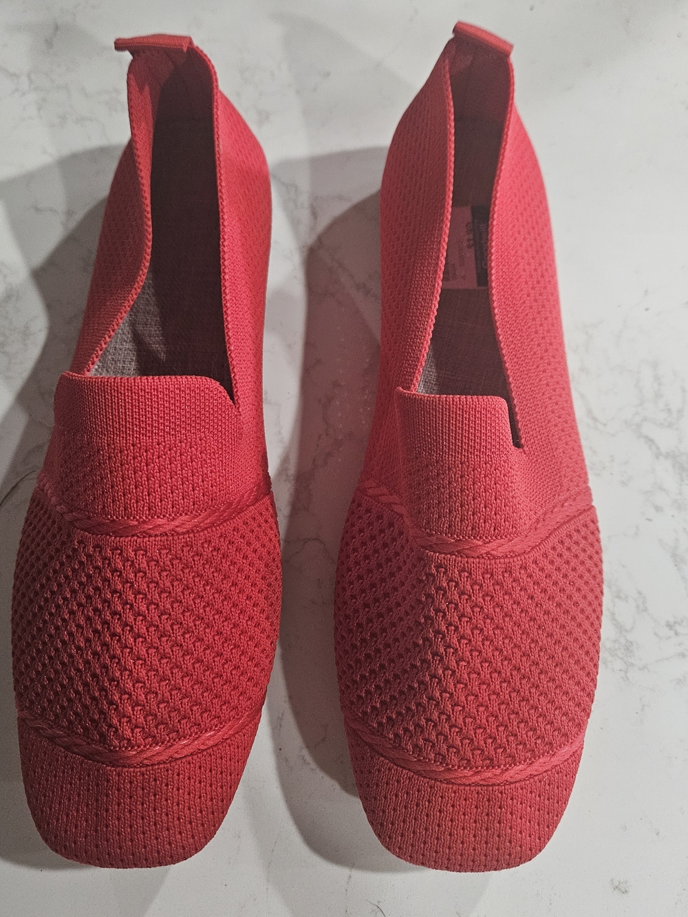 Women’s Red Knit Slip-On Loafers Size 39